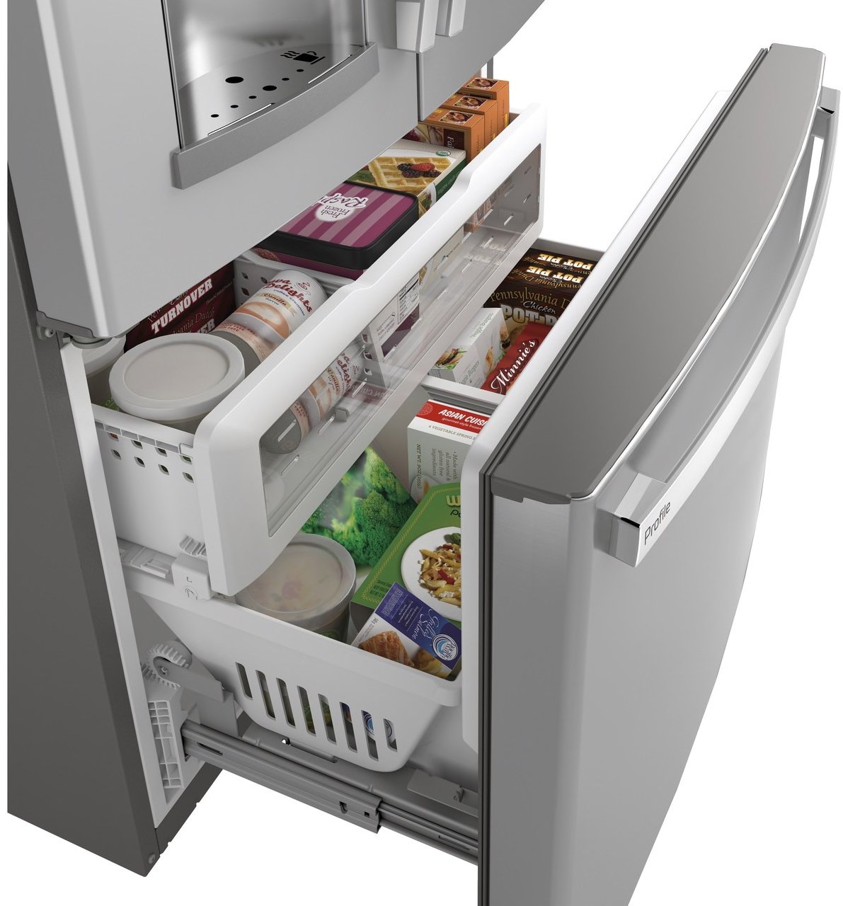 PYE22PYNFS GE Profile Counter Depth French Door Smart Refrigerator - 22 cu. ft., 36 Inch Fingerprint Resistant Stainless Steel-8