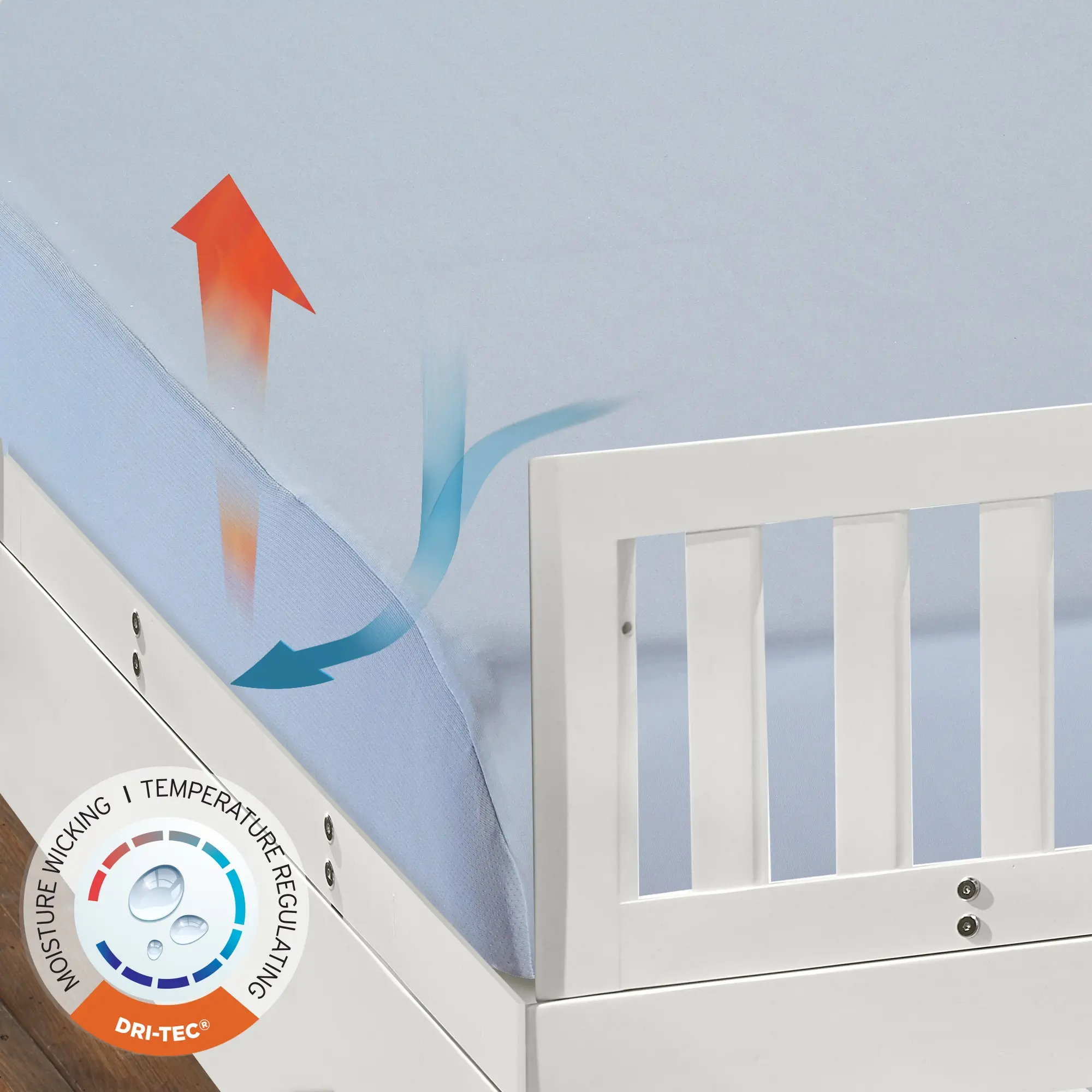 BXSPXABFC BedGear Dri-Tec Blue Fitted Crib Sheet-1