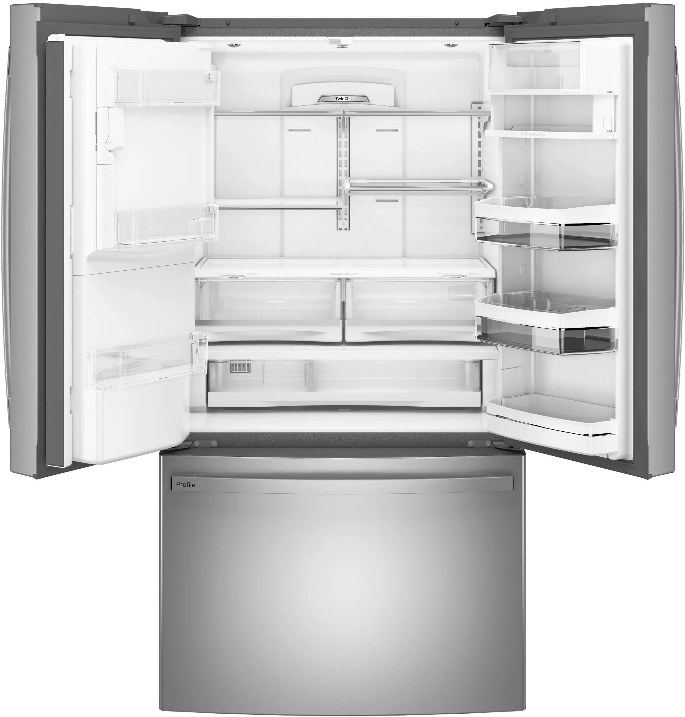 PYE22KYNFS GE Profile 22 cu ft French Door Refrigerator - Counter Depth Stainless Steel-3