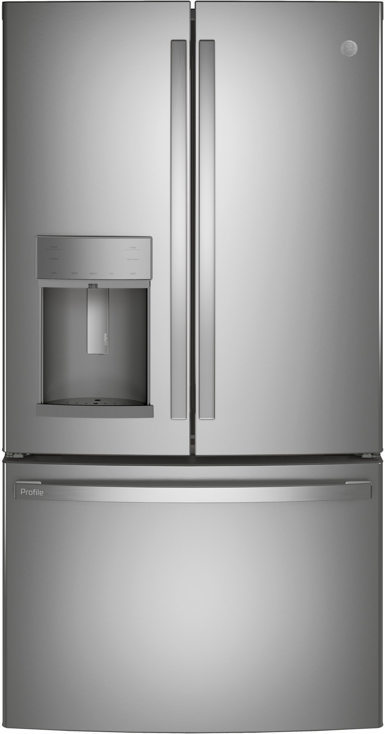 PYE22KYNFS GE Profile Counter Depth French Door Refrigerator - 22 cu. ft., 36 Inch Smudge Resistant Stainless Steel-1