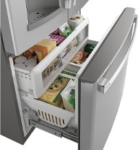 PYE22KYNFS GE Profile Counter Depth French Door Refrigerator - 22 cu. ft., 36 Inch Smudge Resistant Stainless Steel-5