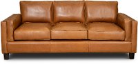 Contemporary Light Brown Leather Sofa - Sidney