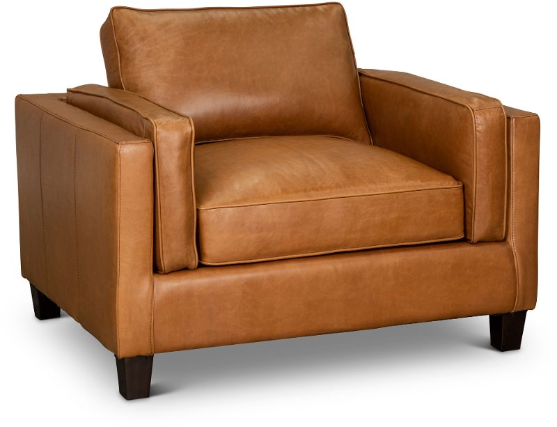 Contemporary Light Brown Leather Chair Sidney Rc Willey Furniture Store