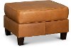 Contemporary Light Brown Leather Ottoman - Sidney