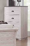 Clearance Rustic Linen White Chest of Drawers - Caralee