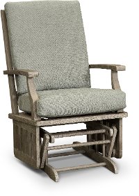Pewter Gray Wooden Glider Rocker - Heather
