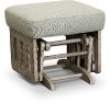 Pewter Gray Wooden Gliding Ottoman - Heather