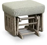 Pewter Gray Wooden Gliding Ottoman - Heather