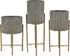 22 Inch Gray Metal Planter on Stand