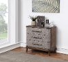 Modern Brown 3 Drawer Chest with Fabric Drawer Fronts