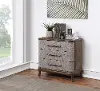 Modern Brown 3 Drawer Chest with Fabric Drawer Fronts