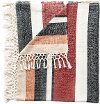 Multi Color Striped Cotton Blend Throw Blanket with Fringe