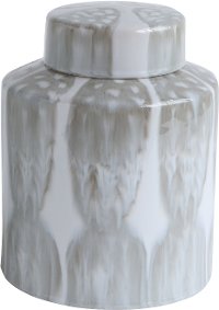 10 Inch Gray Stoneware Ginger Jar