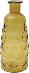 Embossed Amber Glass Vase