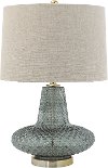 25 Inch Smoke Glass Table Lamp