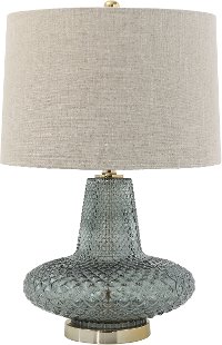 25 Inch Smoke Glass Table Lamp