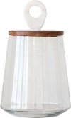 11 Inch Glass Jar with Mango Wood and Marble Lid