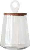 11 Inch Glass Jar with Mango Wood and Marble Lid