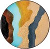 10 Inch Round Metal and Printed Multi Color Glass Tray