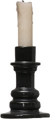 4 Inch Black Stoneware Taper Candle Holder