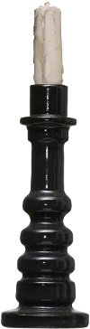 7 Inch Black Stoneware Taper Candle Holder