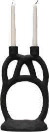 Matte Black Resin Double Taper Candle Holder
