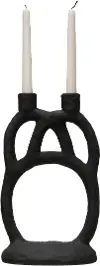 Matte Black Resin Double Taper Candle Holder
