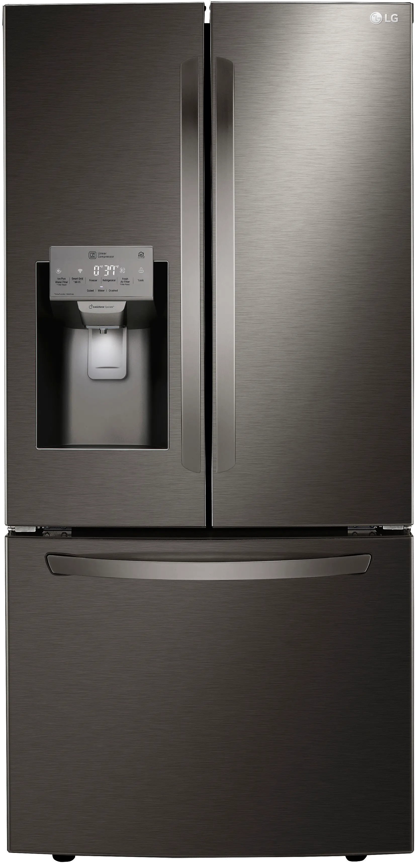 LRFXS2503D LG 24.5 cu ft French Door Refrigerator - 33 W Black Stainless Steel-1