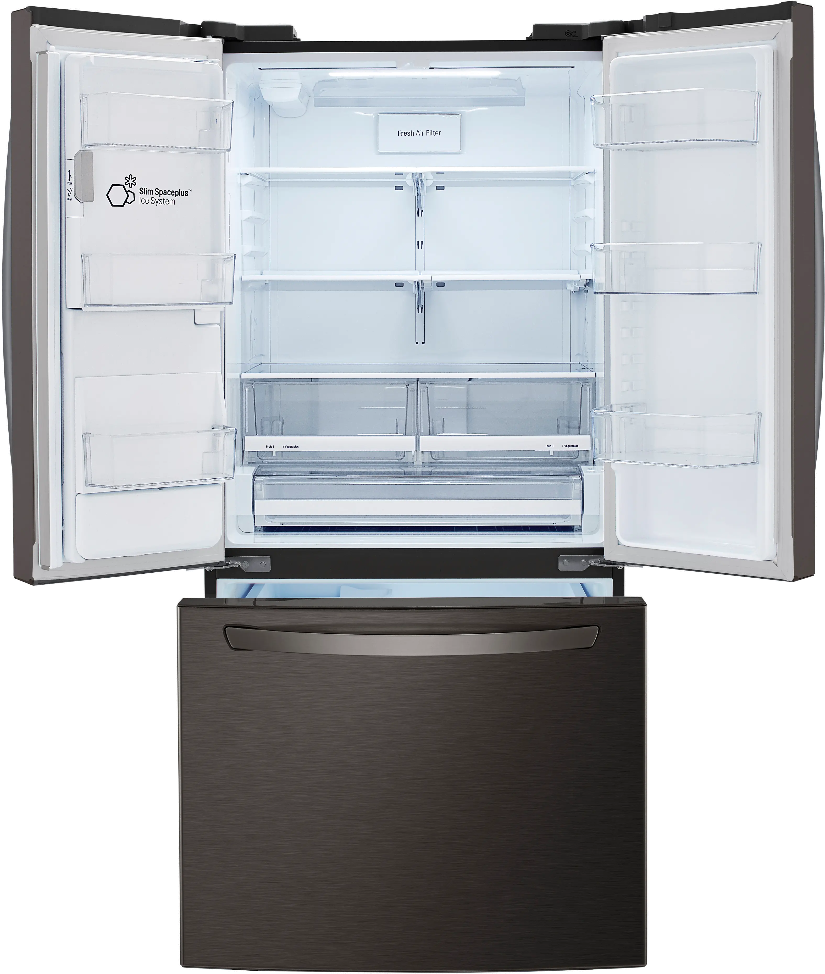 LRFXS2503D LG 24.5 cu ft French Door Refrigerator - 33 W Black Stainless Steel-2
