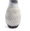 15 Inch White and Slate Gray Glaze Ceramic Vase