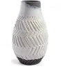 15 Inch White and Slate Gray Glaze Ceramic Vase