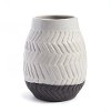 11 Inch White and Slate Gray Glaze Ceramic Vase