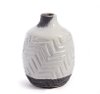 5 Inch White and Slate Gray Glaze Ceramic Vase