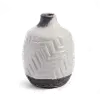 5 Inch White and Slate Gray Glaze Ceramic Vase