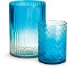 7 Inch Blue Ombre Glass Votive Hurricane - Aurora