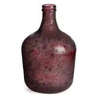 16 Inch Recycled Glass Aged Garnet Bottle Vase