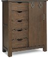 Rustic Weathered Brown Chifforobe - Lucca