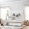 Modern White and Pine Twin Teepee Bed with Trundle