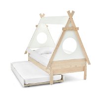 Modern White and Pine Twin Teepee Bed with Trundle-3