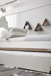 Modern White and Pine Twin Teepee Bed with Trundle-4