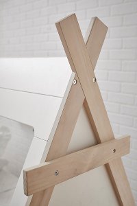 Modern White and Pine Twin Teepee Bed with Trundle-5