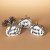 Assorted Brown, Black and White Resin Harvest Pumpkin Sign
