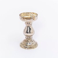 8 Inch Distressed Gold Mercury Glass Candle Holder