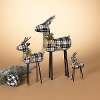 9 Inch Black and White Plaid Deer Winter Decoration