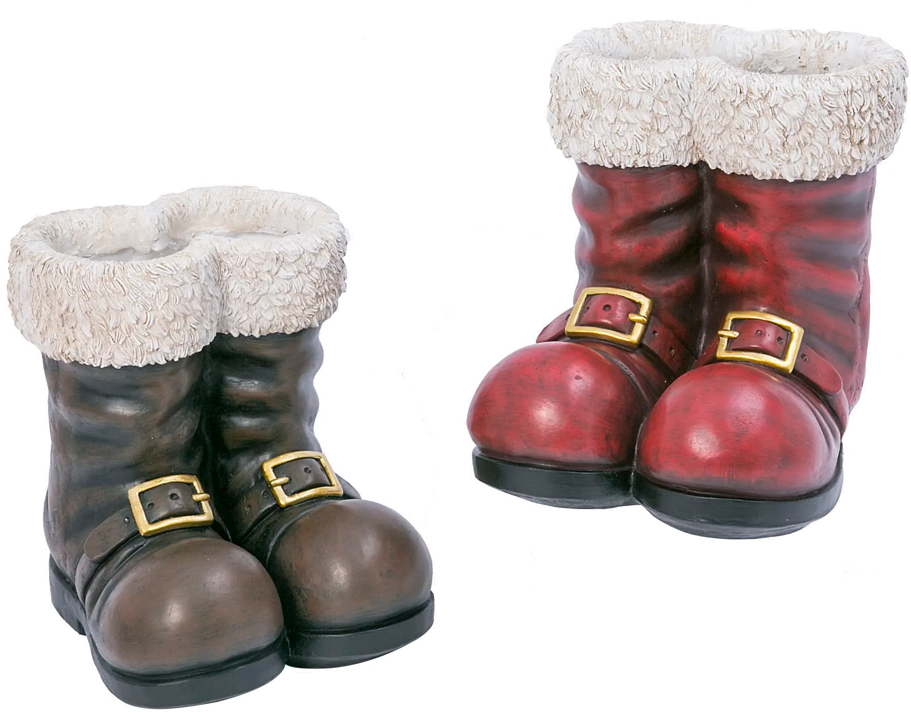 Assorted Red, Off White, Brown Santa Boot Container-2