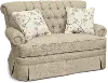 Fernwood Traditional Beige-Gray Glider Settee with 2 Throw Pillows