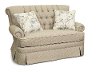 Traditional Beige-Gray Glider Settee with 2 Throw Pillows - Fernwood