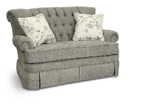 Traditional Gray Glider Settee with 2 Throw Pillows - Fernwood