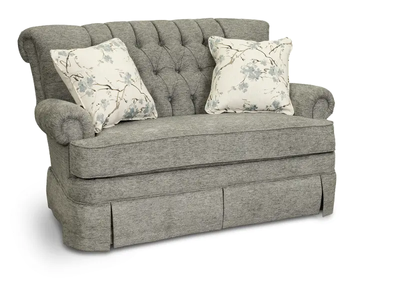 Traditional Gray Glider Settee with 2 Throw Pillows - Fernwood