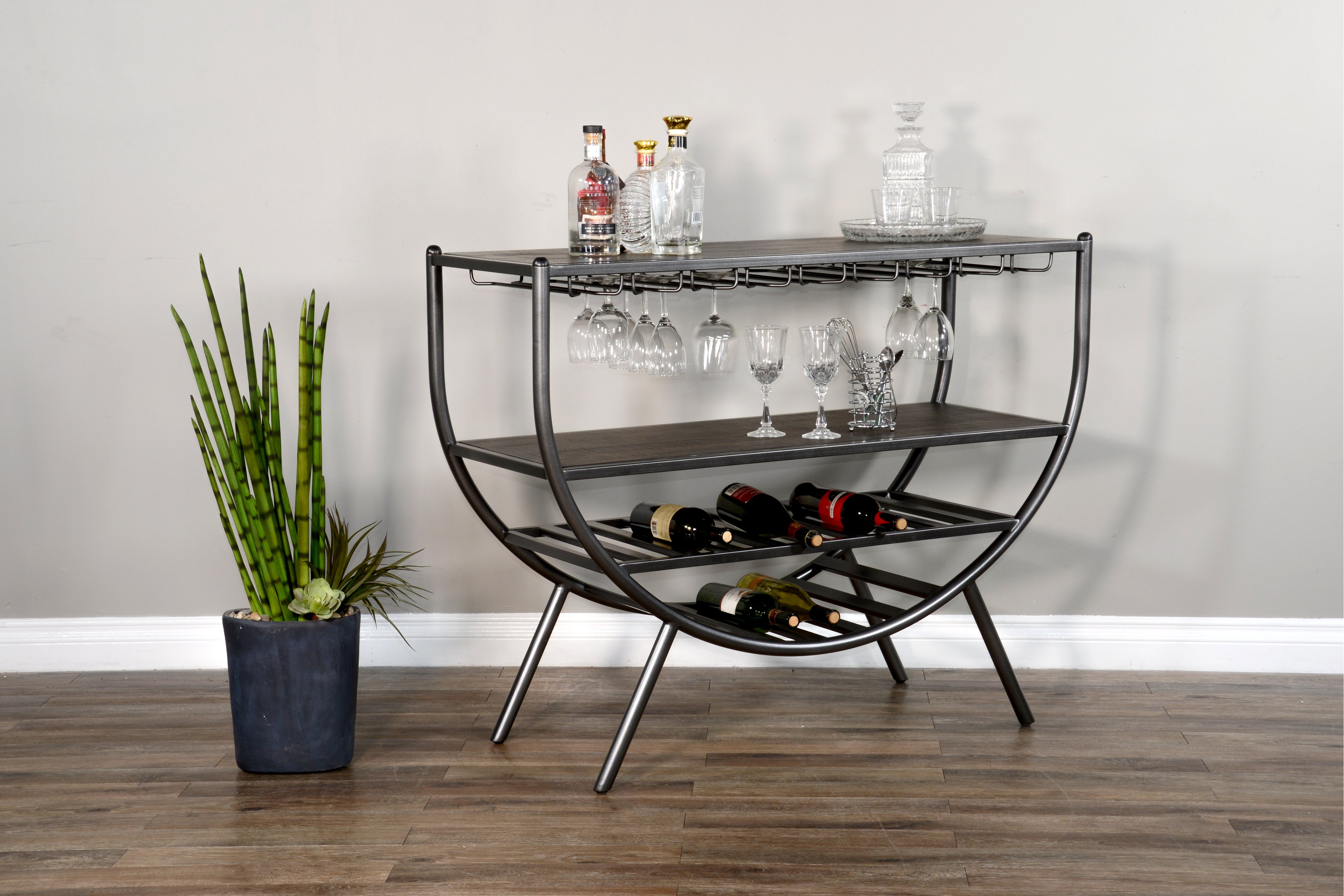 Homestead Wood and Metal Wine Rack and Server-1